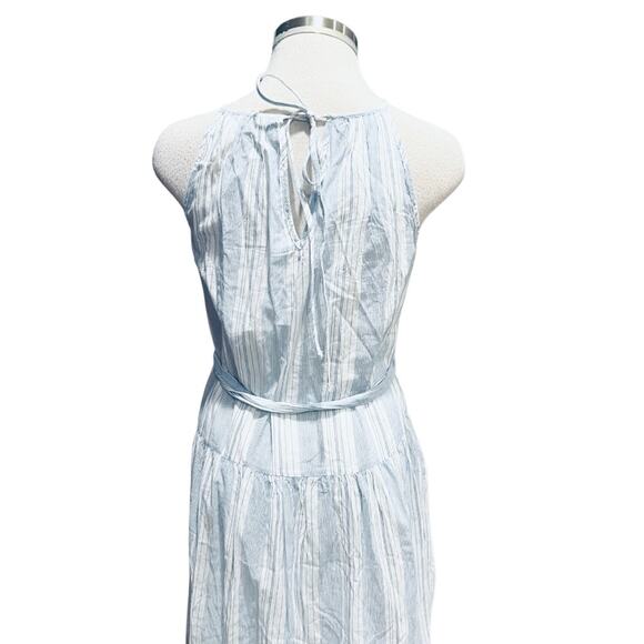 1969 Tiered Halterneck Dress Blue/white Striped Size XS - Picture 7 of 7